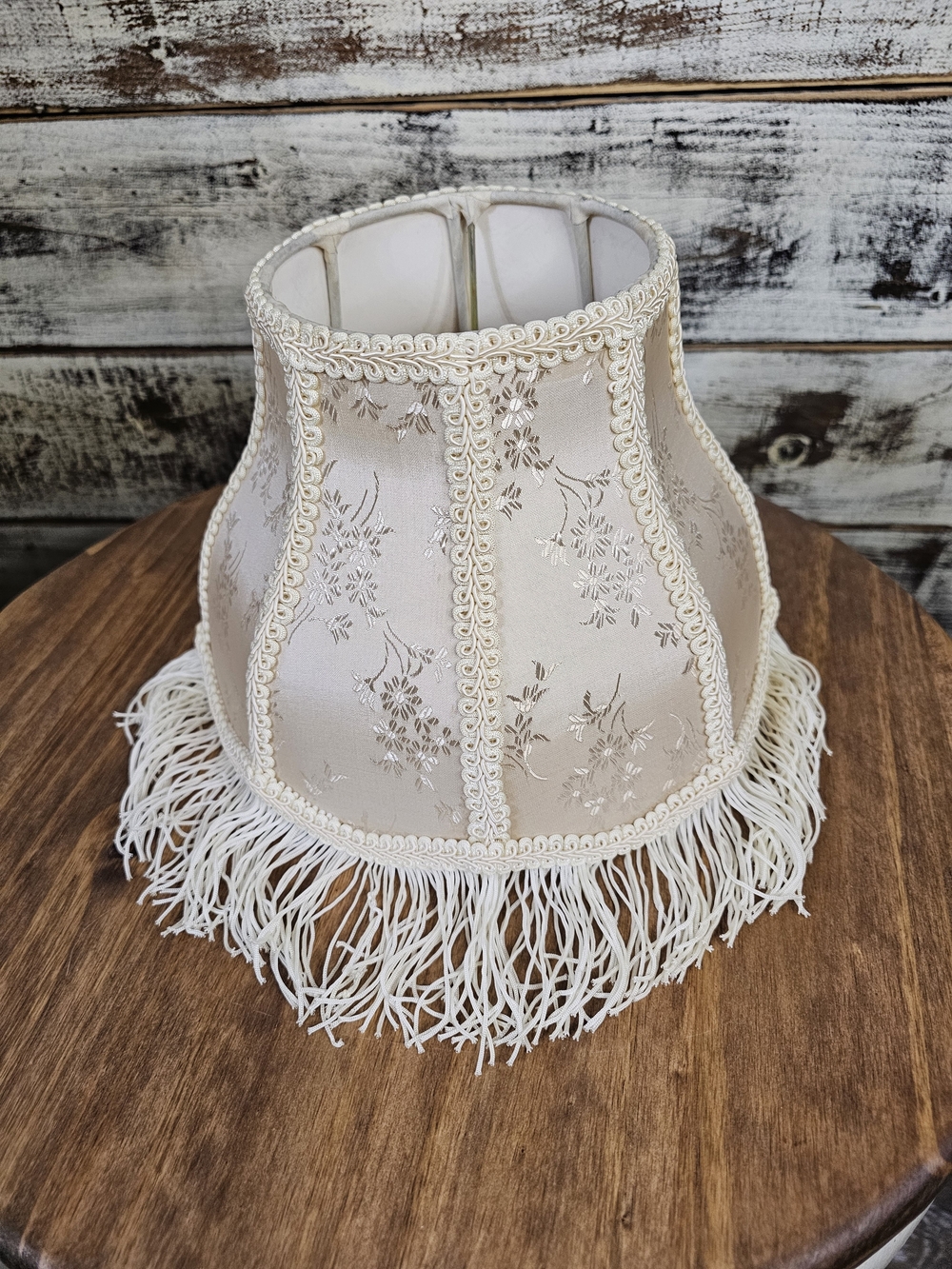 Vintage Beige Floral Fringe Lamp Shade - Picture 10 of 13